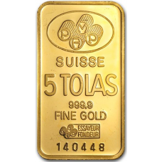 5 Tola Suisse Gold bar 