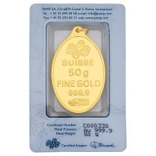 50 Gram Suisse Gold Pendant 999.9 Purity