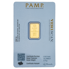2.5 Gm Suisse Gold bar 999.9 Purity
