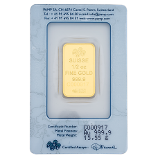 0.5 Oz Suisse Gold bar 999.9 Purity