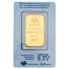 1 Oz Suisse Gold bar 999.9 Purity